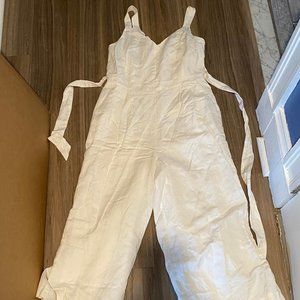 White Linen Jumpsuit-Loft